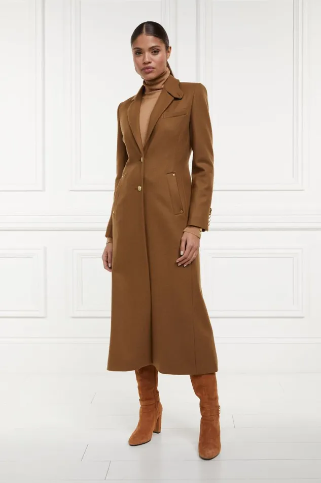 Women Full Length Regency Coat Dark Camel Holland Cooper Tailoring