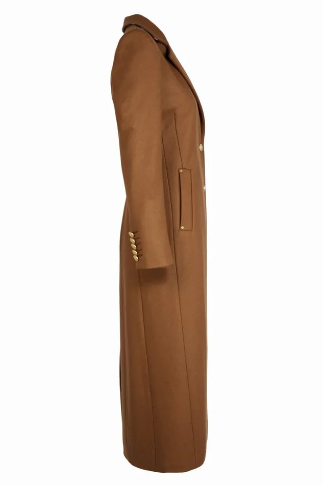 Women Full Length Regency Coat Dark Camel Holland Cooper Tailoring