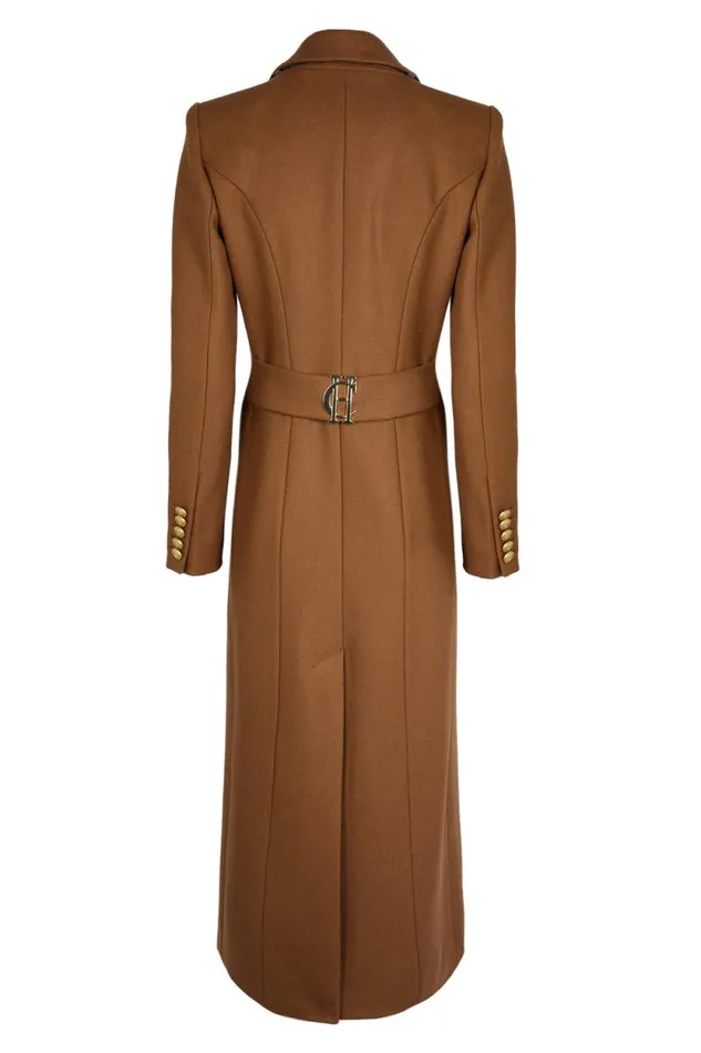Women Full Length Regency Coat Dark Camel Holland Cooper Tailoring