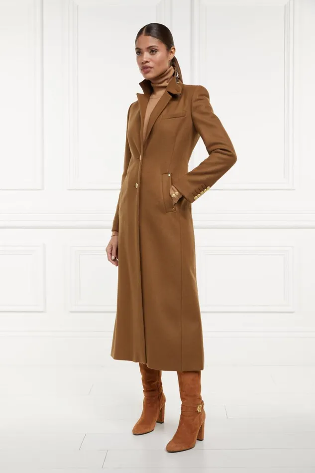 Women Full Length Regency Coat Dark Camel Holland Cooper Tailoring