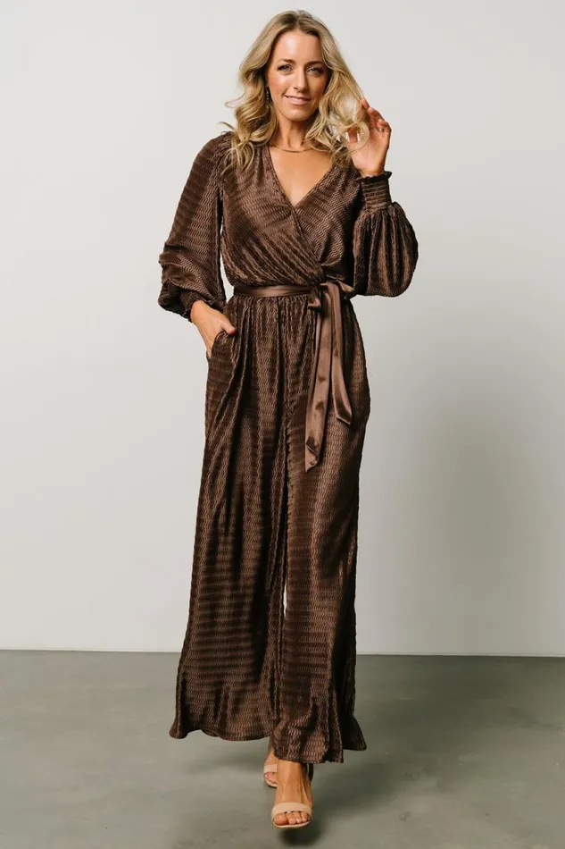 Women Gabriel Jumpsuit Brown Baltic Born Jumpsuits and Rompers Women Gabriel Jumpsuit Brown Baltic Born Jumpsuits and Rompers