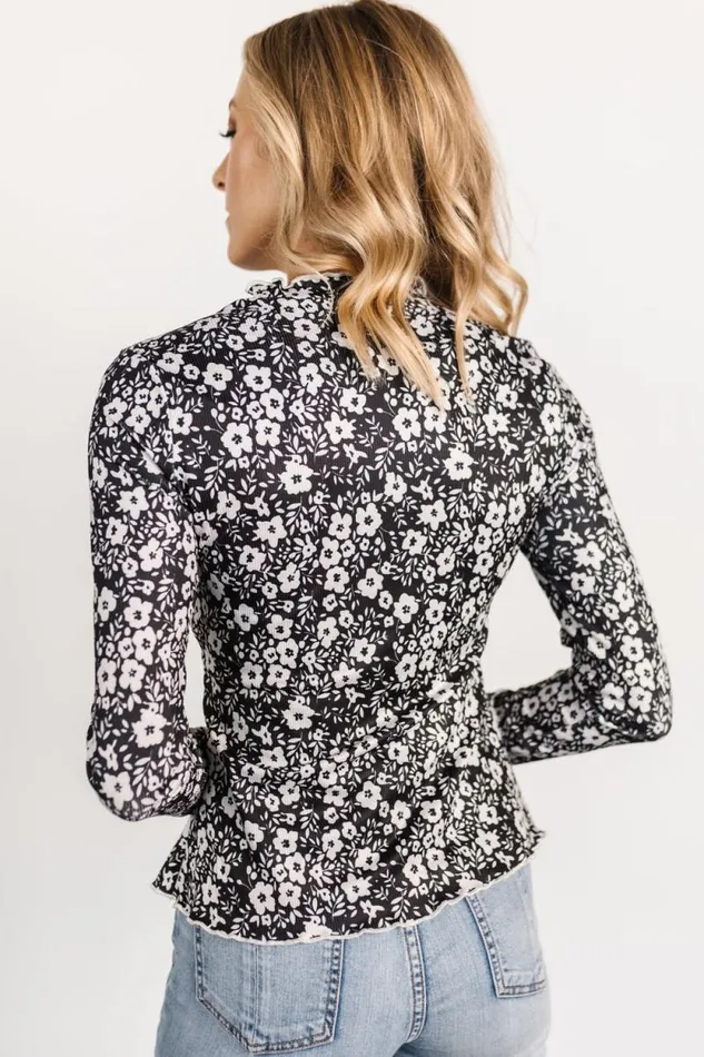 Women Gale Ribbed Top Black White Baltic Born Blouses and Shirts