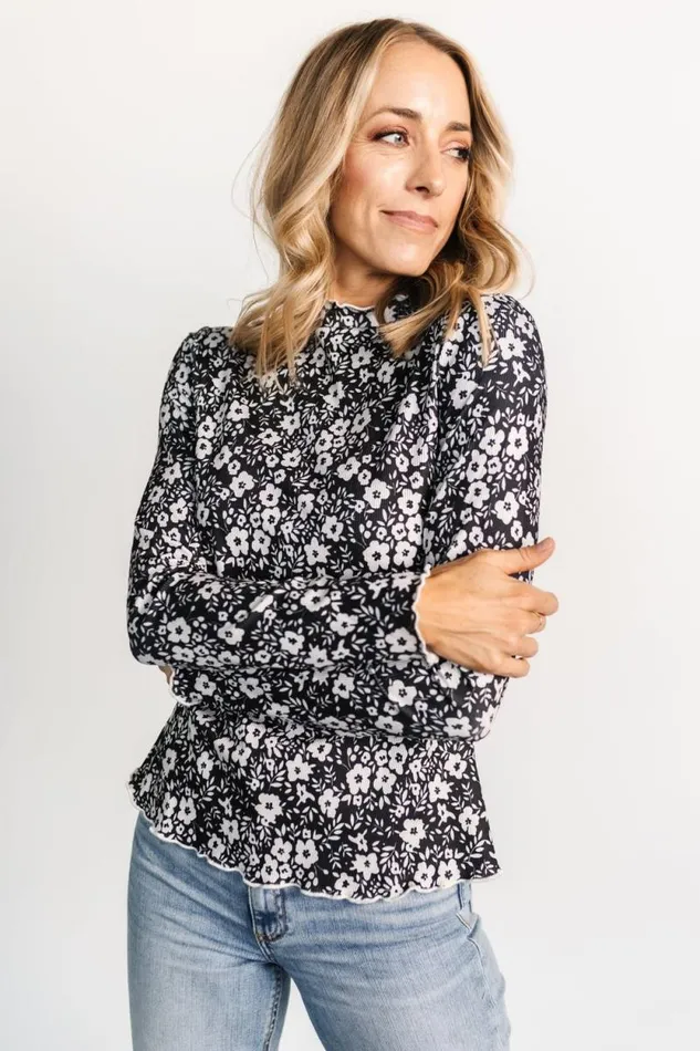 Women Gale Ribbed Top Black White Baltic Born Blouses and Shirts
