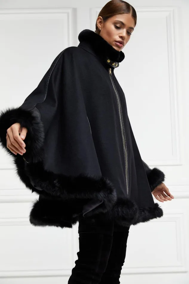 Women Gold Label Chiltern Cape Soft Black Holland Cooper Capes