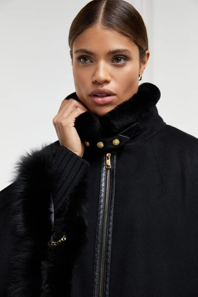 Women Gold Label Chiltern Cape Soft Black Holland Cooper Capes