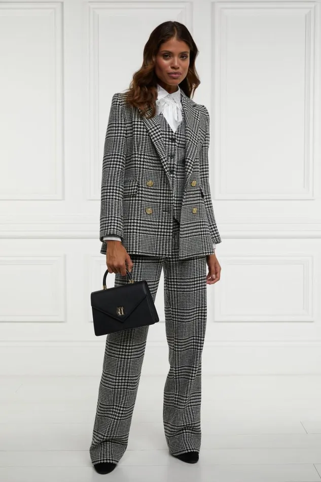 Women Hampton Waistcoat Large Scale Prince Of Wales Mono Holland Cooper Tailoring