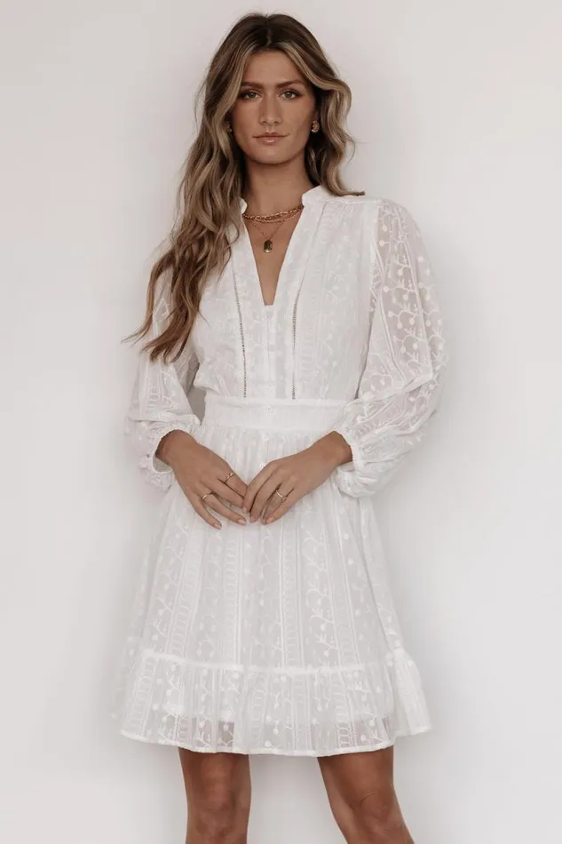 Women Harmony Embossed Dress Off White Baltic Born Short Dresses