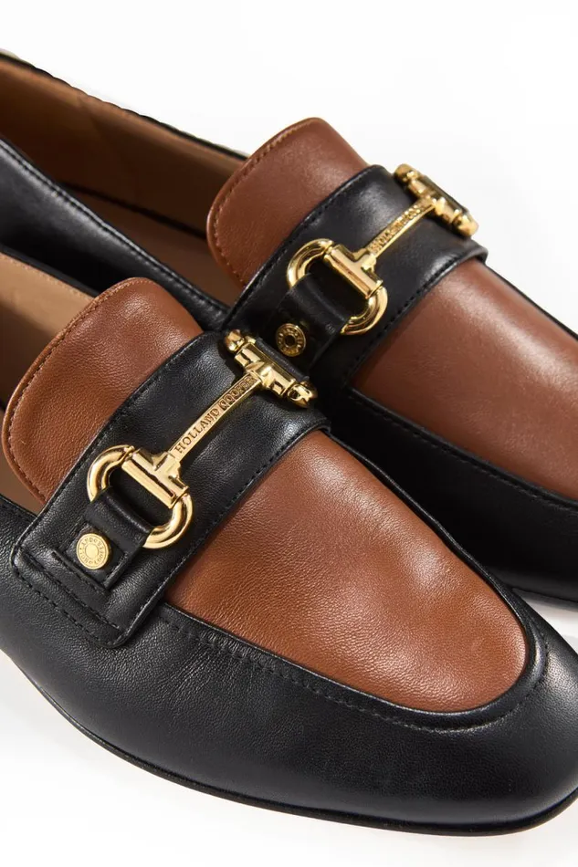 Women Harvard Horsebit Loafer Black Tan Holland Cooper Loafers