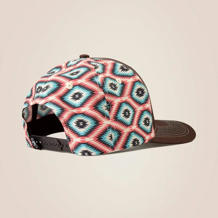 Women Hats and Caps Ariat Logo Aztec Back Cap Brown Women Hats and Caps Ariat Logo Aztec Back Cap Brown
