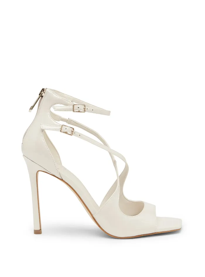 Women Heels GUESS White Patent Sella Heels