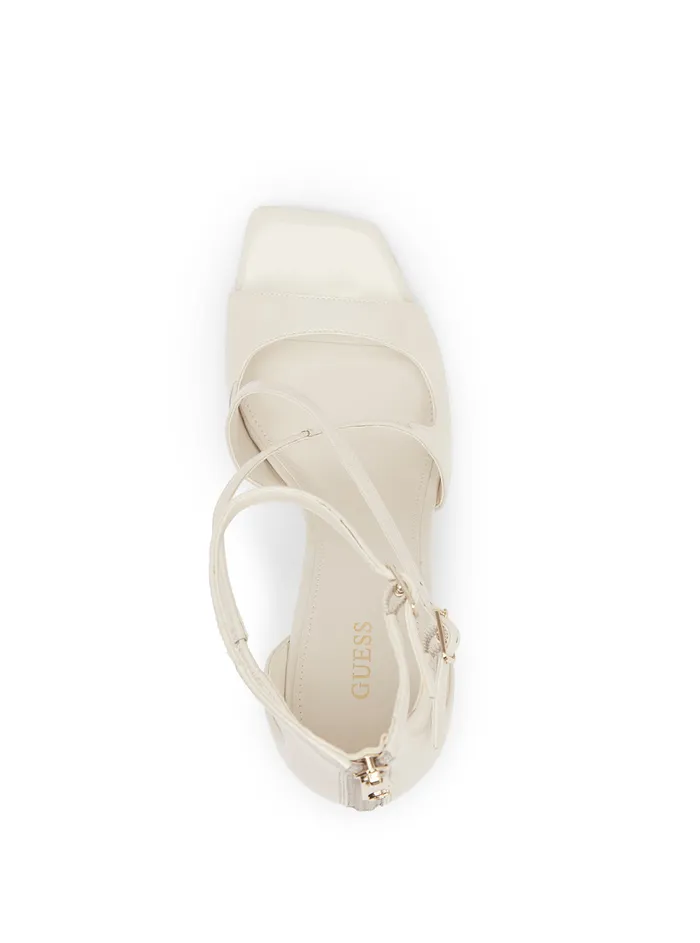 Women Heels GUESS White Patent Sella Heels