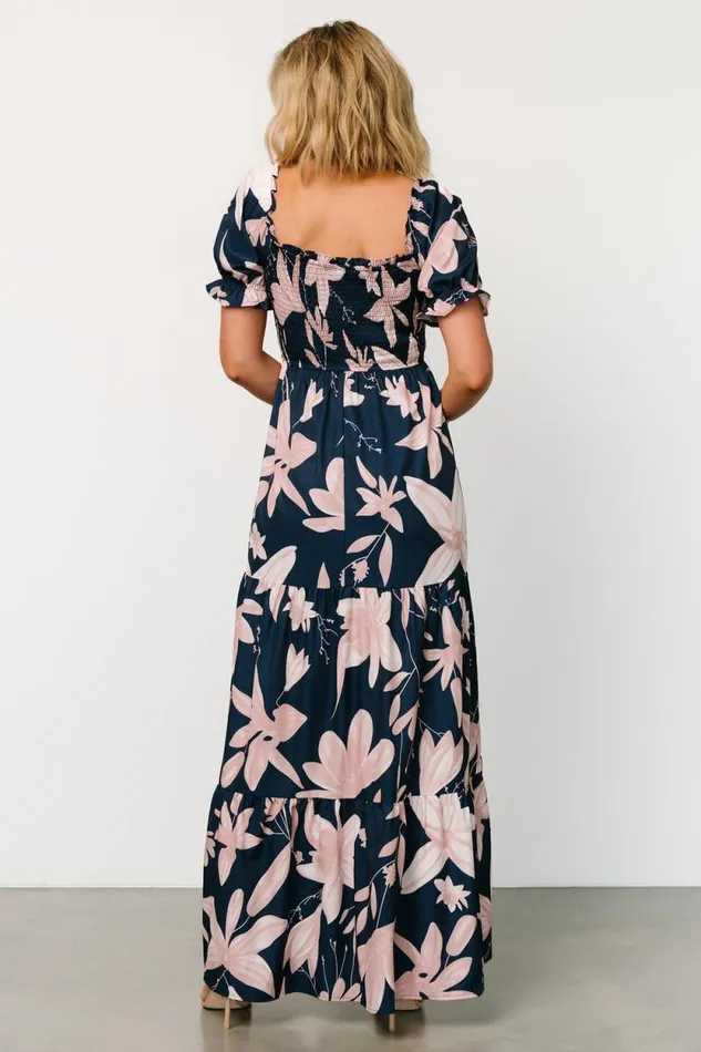 Women Hilaria Maxi Dress Navy Blush Baltic Born Maxi Dresses Women Hilaria Maxi Dress Navy Blush Baltic Born Maxi Dresses