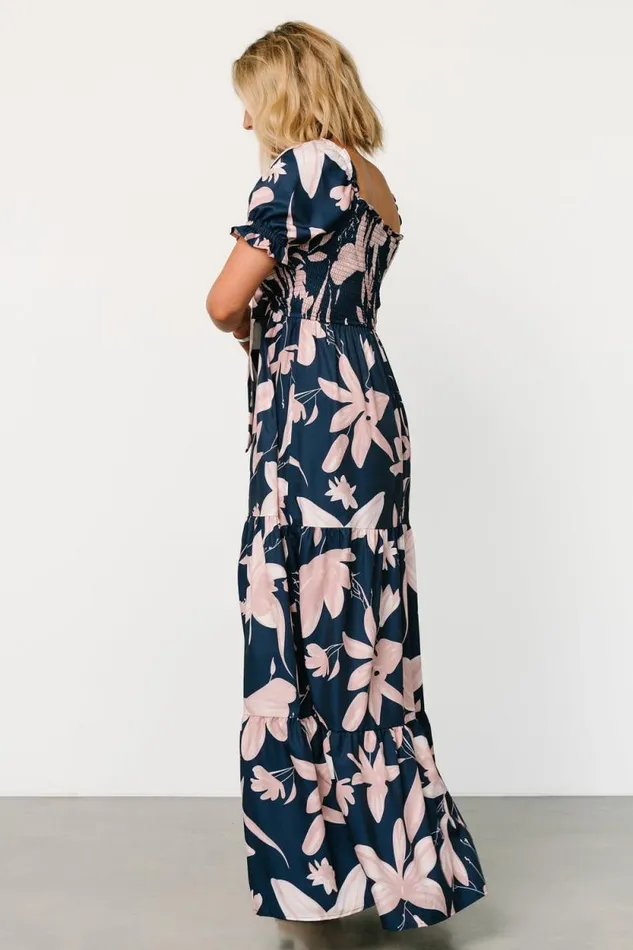 Women Hilaria Maxi Dress Navy Blush Baltic Born Maxi Dresses Women Hilaria Maxi Dress Navy Blush Baltic Born Maxi Dresses