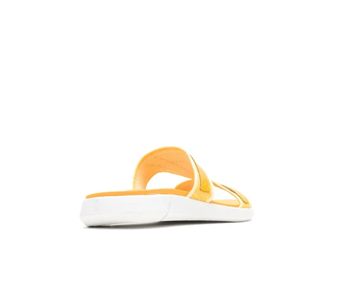 Women Hush Puppies Willa Knit Slide Goldenrod Leather Sandals