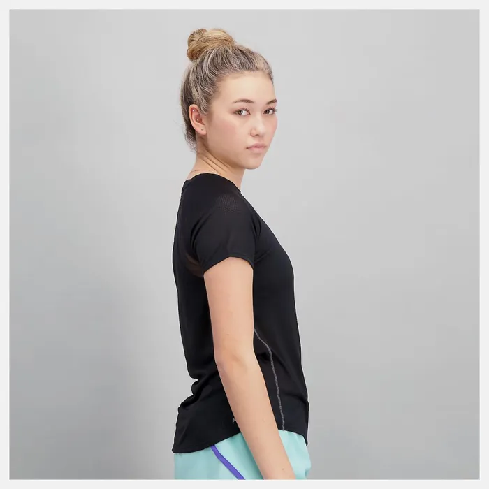 Women Impact Run Short Sleeve Black New Balance Shirts