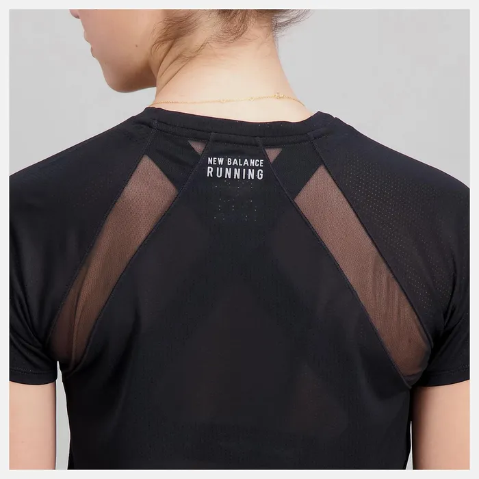 Women Impact Run Short Sleeve Black New Balance Shirts