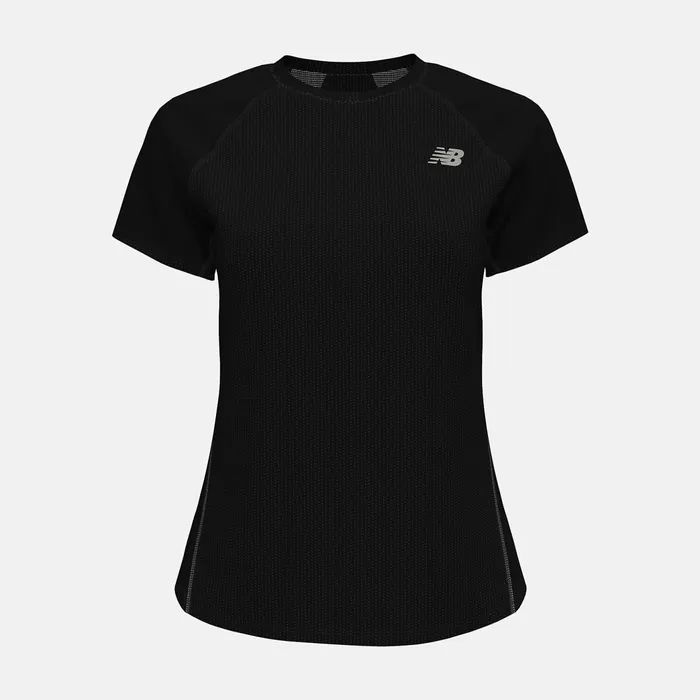 Women Impact Run Short Sleeve Black New Balance Shirts