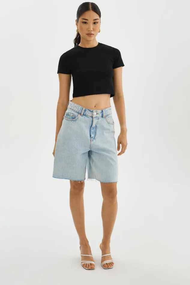 Women INGA Cropped TShirt Black LAMARQUE Tops Women INGA Cropped TShirt Black LAMARQUE Tops