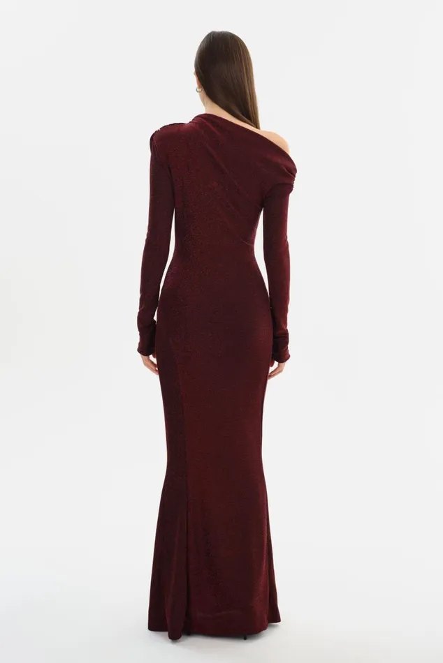 Women INIALA Lurex Knit Maxi Dress Red LAMARQUE Dresses