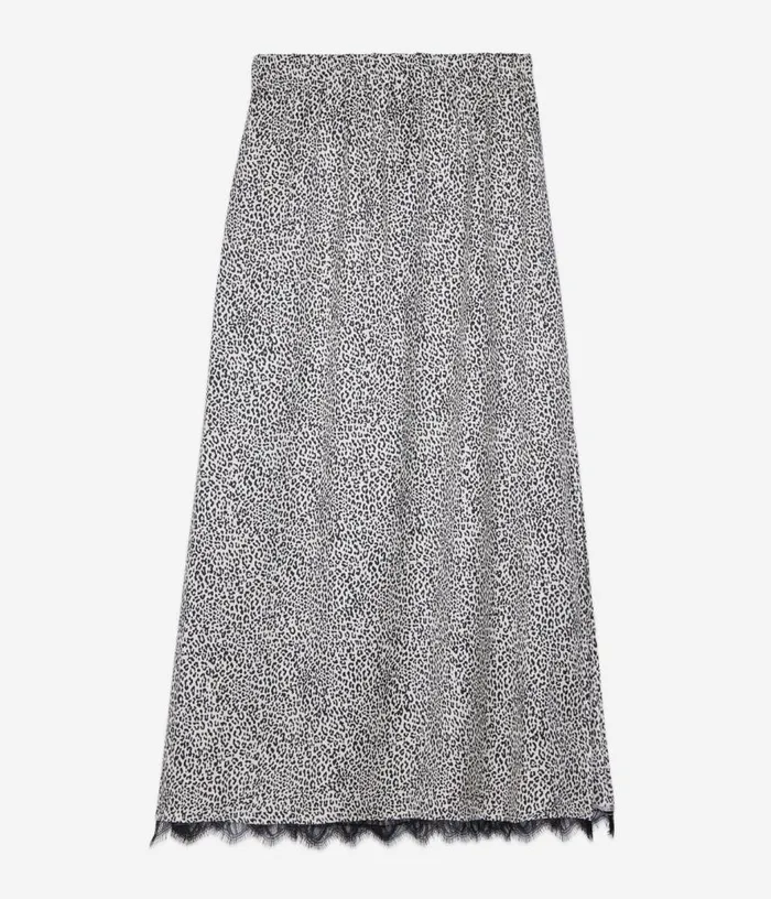 Women Ivory Leopard Print Midi Skirt THE KOOPLES Skirts and Shorts