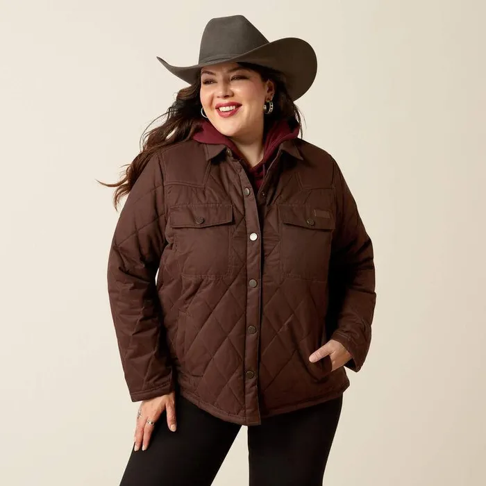 Women Jackets and Vests Ariat Grizzly Quilted Barn Jacket Mole Women Jackets and Vests Ariat Grizzly Quilted Barn Jacket Mole