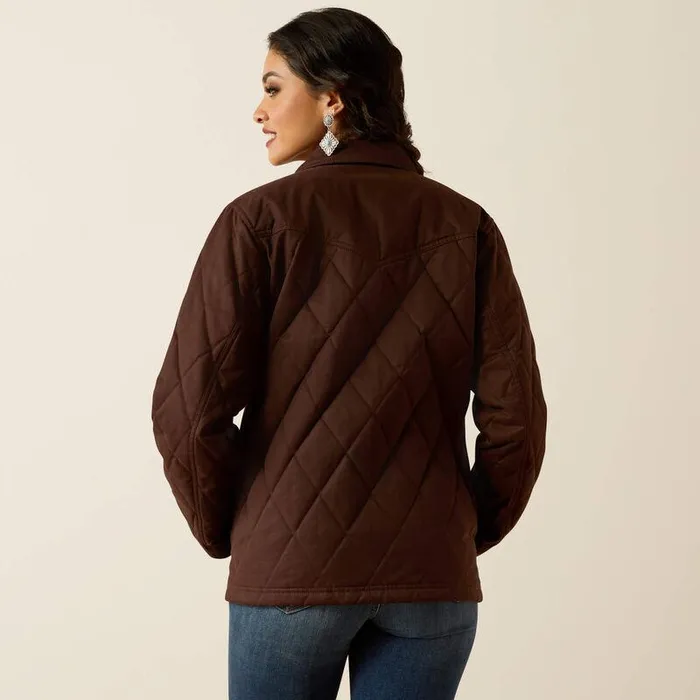Women Jackets and Vests Ariat Grizzly Quilted Barn Jacket Mole Women Jackets and Vests Ariat Grizzly Quilted Barn Jacket Mole