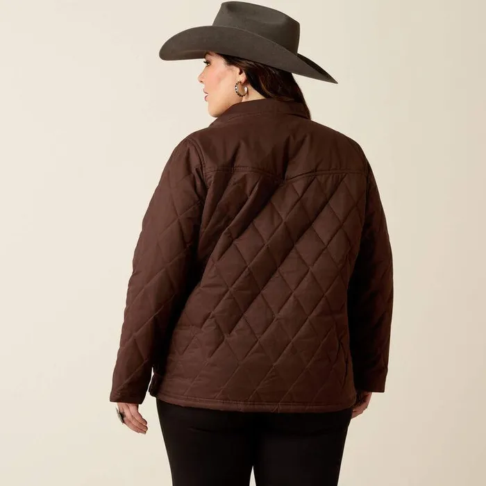 Women Jackets and Vests Ariat Grizzly Quilted Barn Jacket Mole Women Jackets and Vests Ariat Grizzly Quilted Barn Jacket Mole