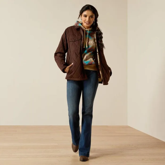 Women Jackets and Vests Ariat Grizzly Quilted Barn Jacket Mole Women Jackets and Vests Ariat Grizzly Quilted Barn Jacket Mole