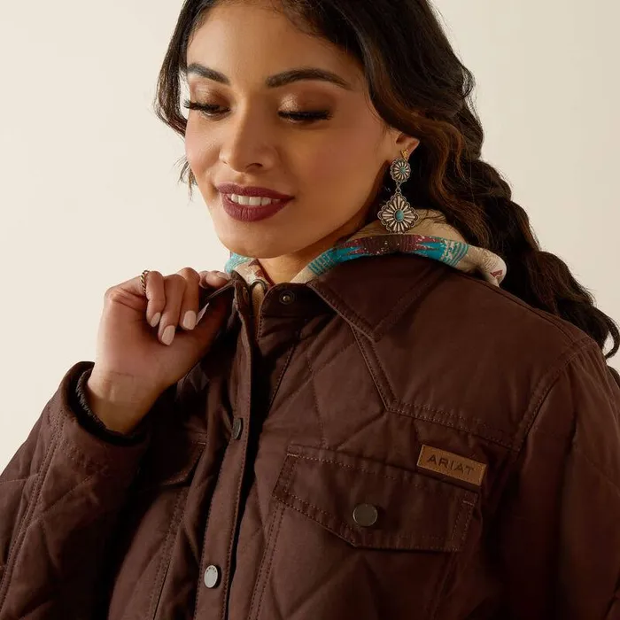 Women Jackets and Vests Ariat Grizzly Quilted Barn Jacket Mole Women Jackets and Vests Ariat Grizzly Quilted Barn Jacket Mole