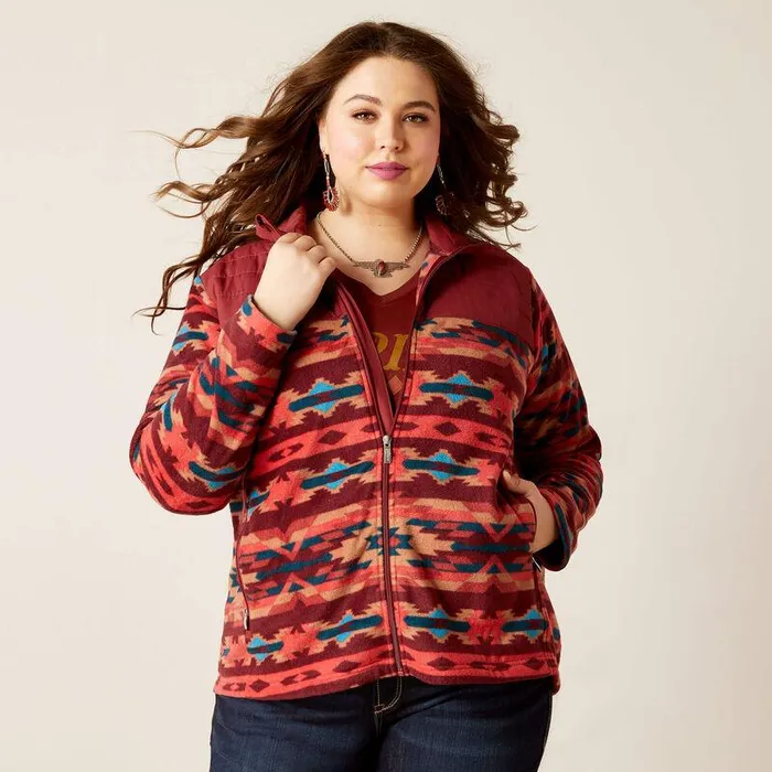 Women Jackets and Vests Ariat Prescott Fleece Jacket Campfire Print