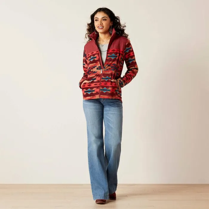 Women Jackets and Vests Ariat Prescott Fleece Jacket Campfire Print