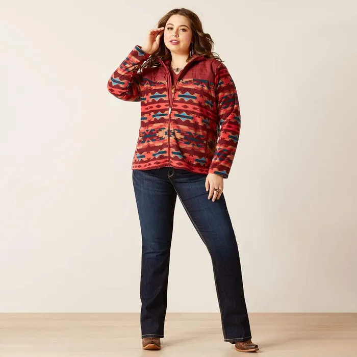 Women Jackets and Vests Ariat Prescott Fleece Jacket Campfire Print