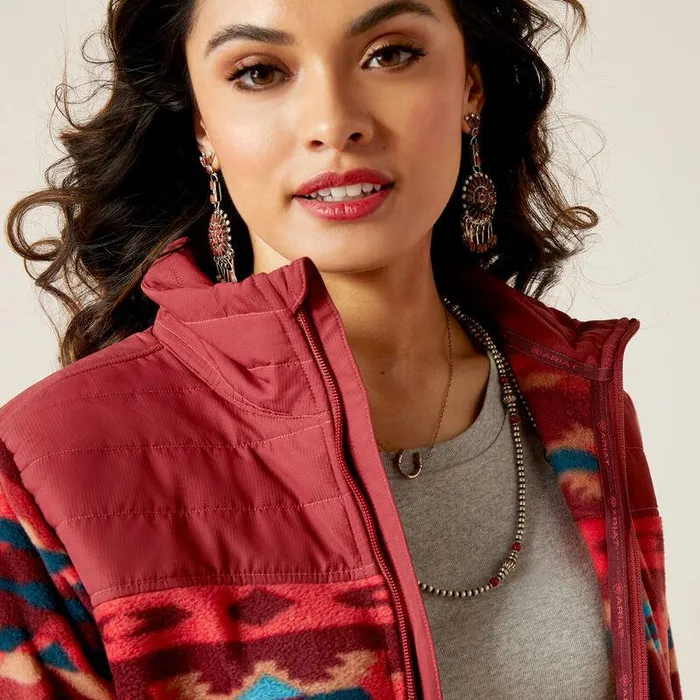 Women Jackets and Vests Ariat Prescott Fleece Jacket Campfire Print