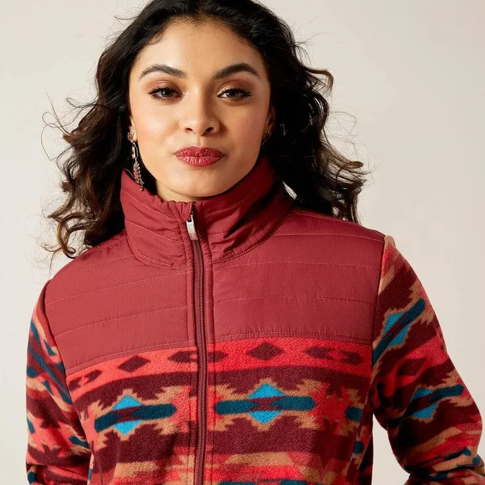 Women Jackets and Vests Ariat Prescott Fleece Jacket Campfire Print