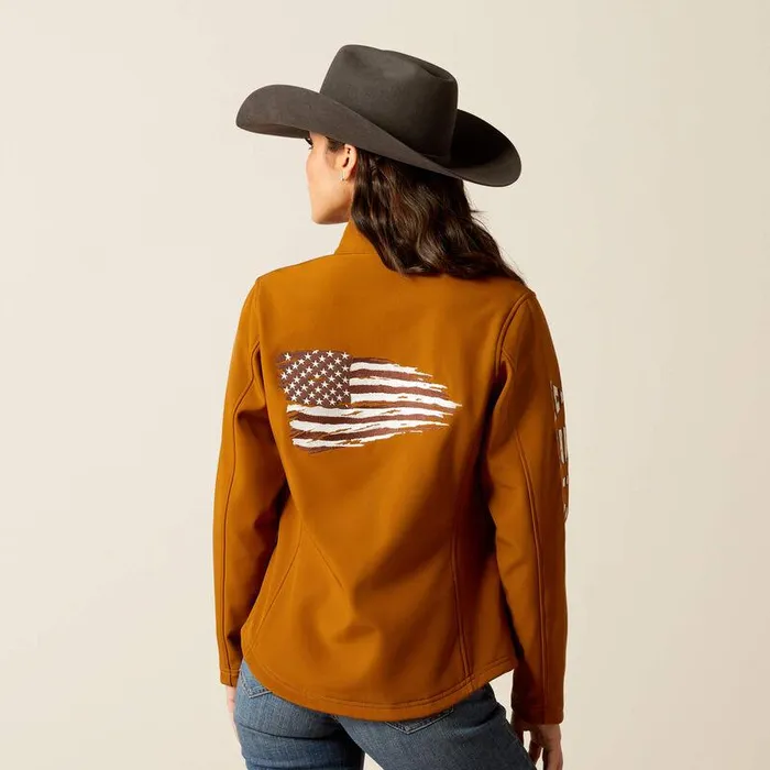Women Jackets and Vests Ariat Team Patriot Softshell Jacket Chestnut Horse