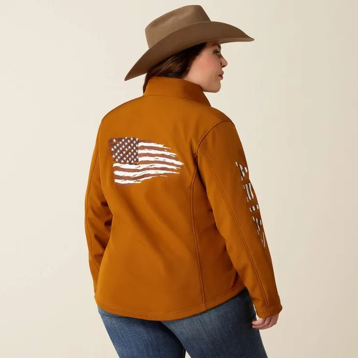 Women Jackets and Vests Ariat Team Patriot Softshell Jacket Chestnut Horse