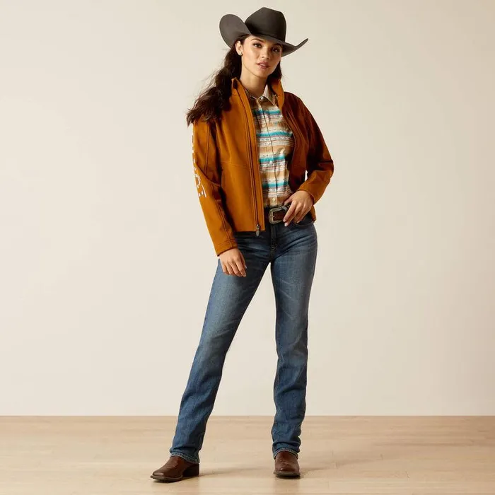 Women Jackets and Vests Ariat Team Patriot Softshell Jacket Chestnut Horse