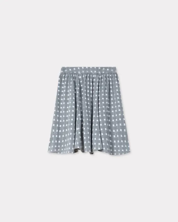 Women Jacquard Short Skirt Pale Grey Kenzo Dresses And Skirts