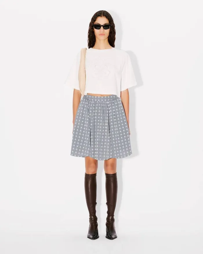 Women Jacquard Short Skirt Pale Grey Kenzo Dresses And Skirts