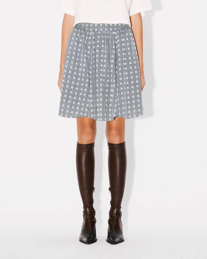 Women Jacquard Short Skirt Pale Grey Kenzo Dresses And Skirts