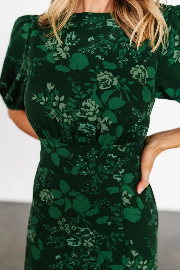 Women Janna Midi Dress Emerald Floral Baltic Born Midi Dresses Women Janna Midi Dress Emerald Floral Baltic Born Midi Dresses