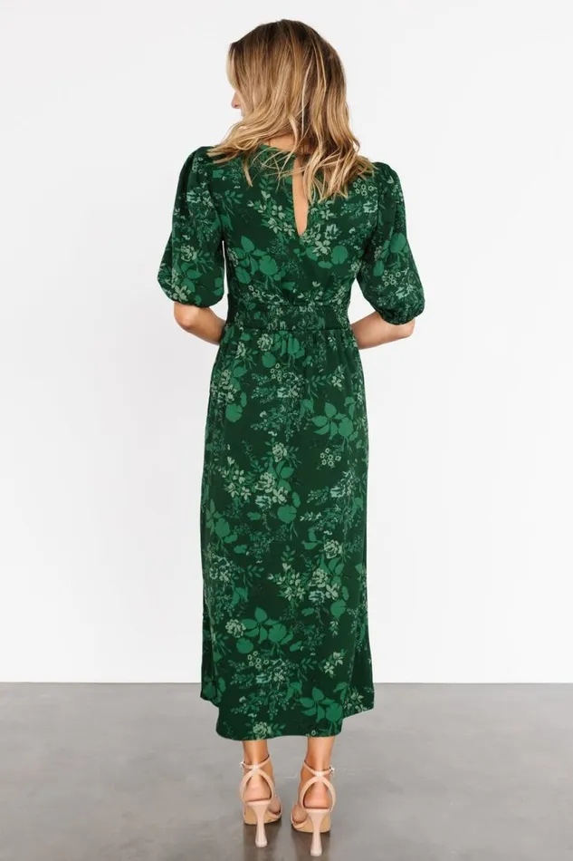Women Janna Midi Dress Emerald Floral Baltic Born Midi Dresses Women Janna Midi Dress Emerald Floral Baltic Born Midi Dresses