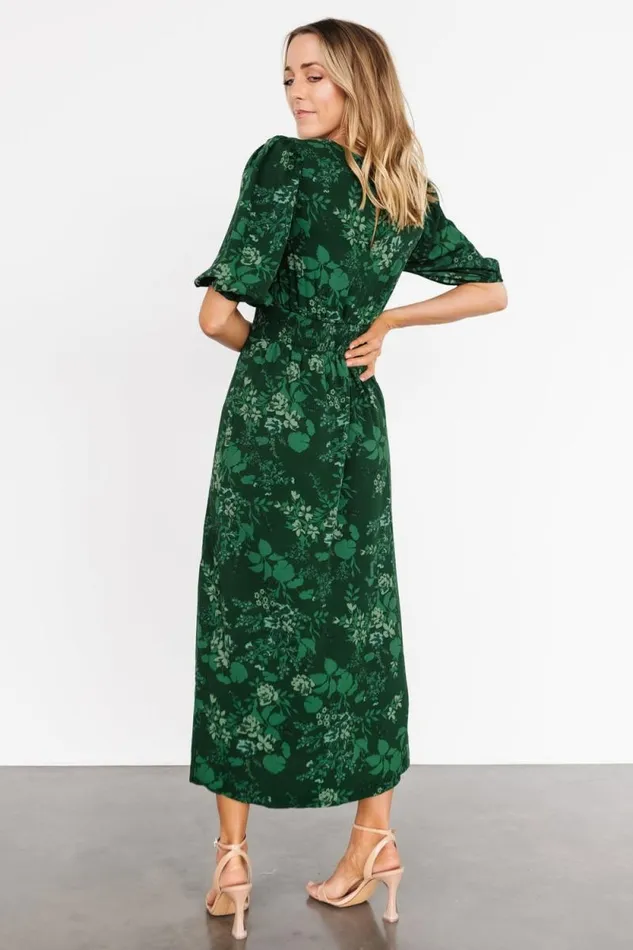 Women Janna Midi Dress Emerald Floral Baltic Born Midi Dresses Women Janna Midi Dress Emerald Floral Baltic Born Midi Dresses