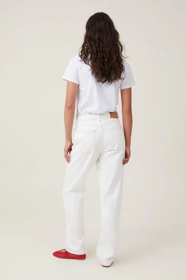 Women Jeans Cotton On Original Straight Jean Vintage White