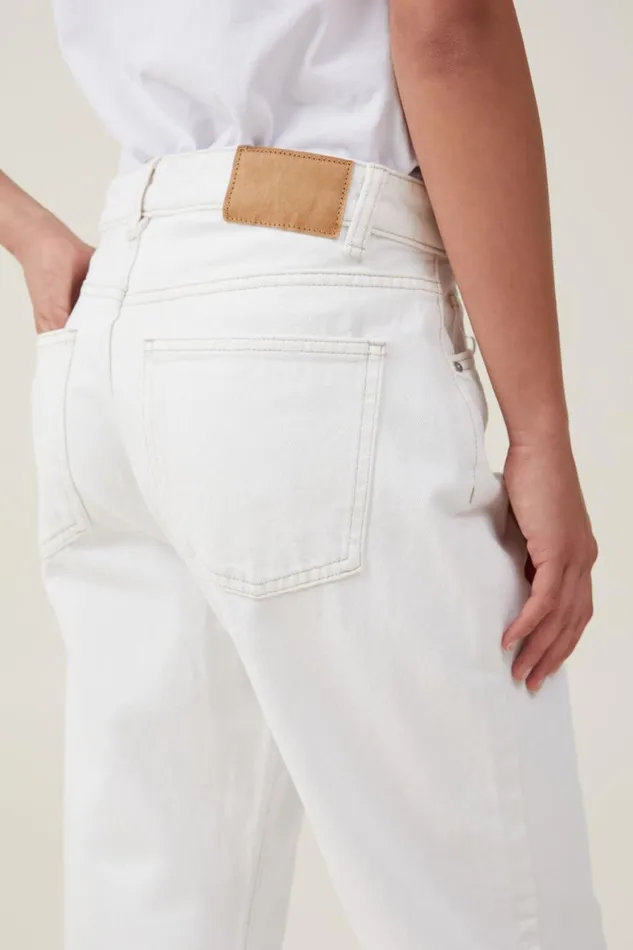 Women Jeans Cotton On Original Straight Jean Vintage White