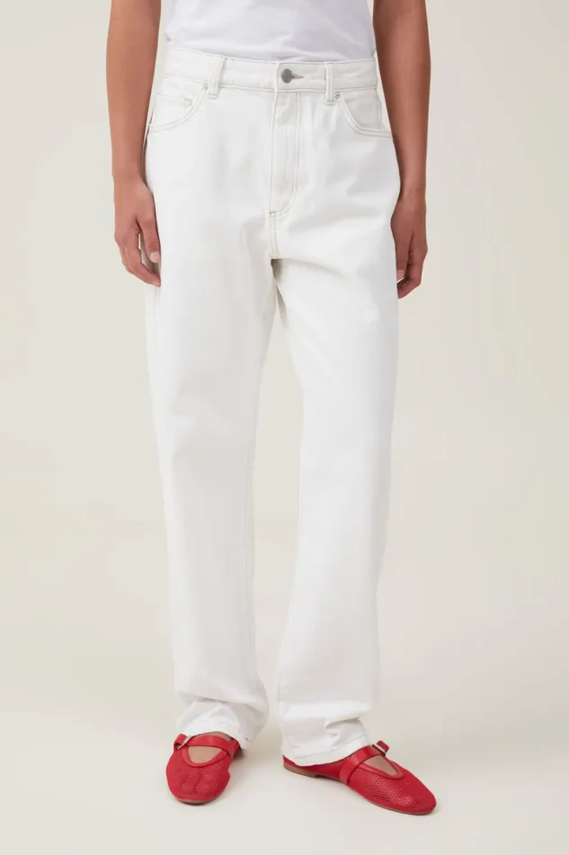 Women Jeans Cotton On Original Straight Jean Vintage White