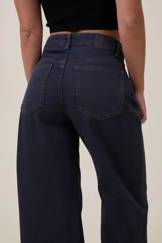 Women Jeans Cotton On Relaxed Wide Leg Jean Black Ink