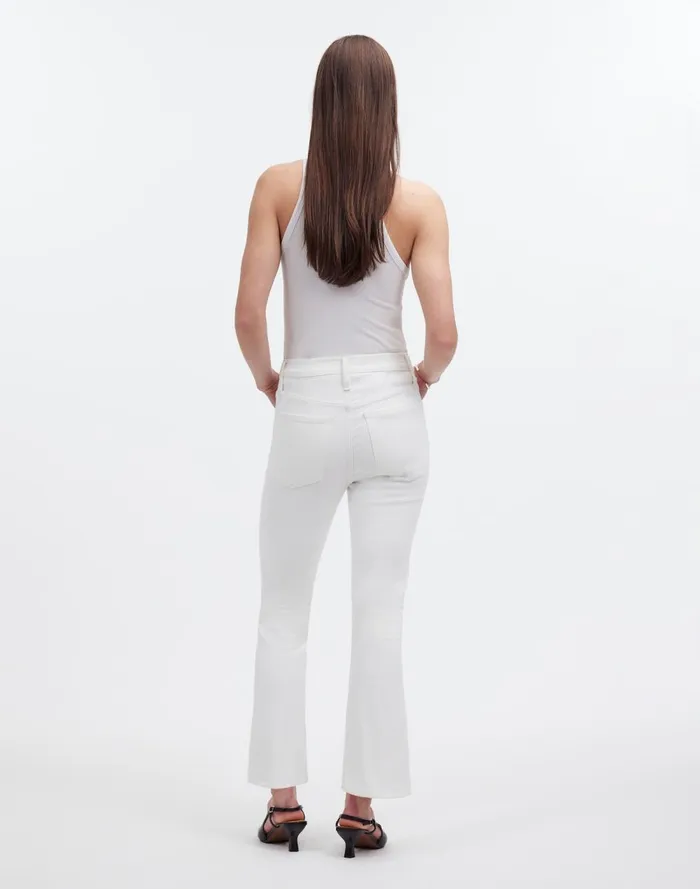 Women Jeans Madewell Kick Out Crop Jeans Pure White