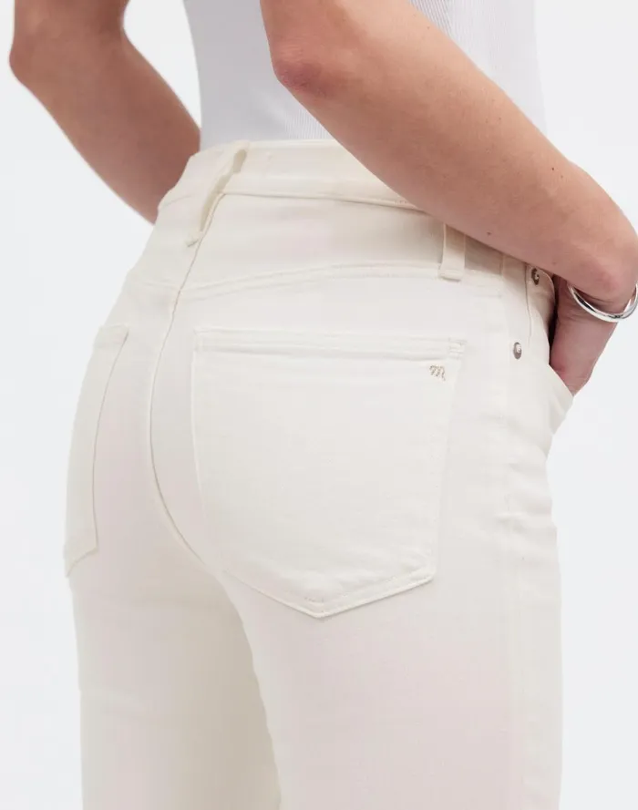 Women Jeans Madewell Kick Out Crop Jeans Pure White