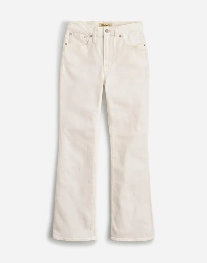 Women Jeans Madewell Kick Out Crop Jeans Pure White